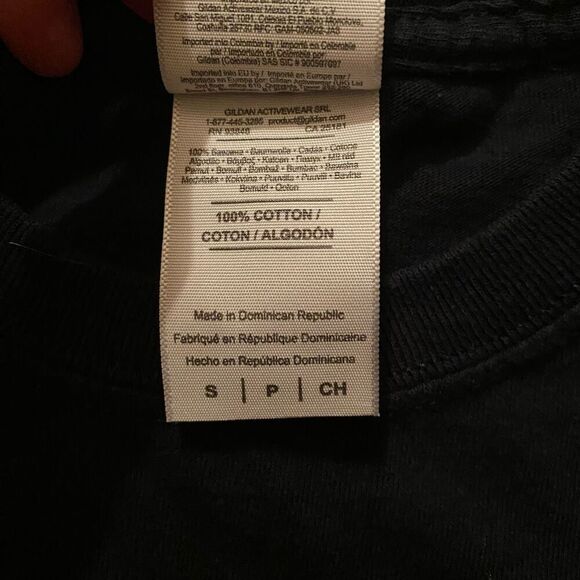 Gilden men S 100% cotton short sleeve Crewneck ball cannon t-shirt black - Picture 4 of 6